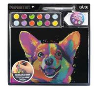 DIAMANTINY- Cane Corgi Pop II-Dipingi coi Numeri, Colore Animale, 21 x 29,7 x 0,3 cm, 96022