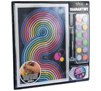 DIAMANTINY Level Up - Bauhaus - Creative Art, Kit crea il Mosaico con i Numeri, Linee Arcobaleno, Modello 3