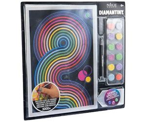 DIAMANTINY Level Up - Bauhaus - Creative Art, Kit crea il Mosaico con i Numeri, Linee Arcobaleno, Modello 3