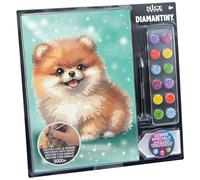 DIAMANTINY Level Up - Cuccioli - Creative Art, Kit Crea Il Mosaico con i Numeri, Cane Volpino
