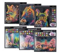 DIAMANTINY Level Up Pop Landscape, 1 Quadro Casuale Dipingi coi Numeri, Multicolore, A4, 96600, Modelli Assortiti