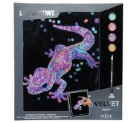 Diamantiny Level Up - Gecko - Quadro Gecko con Sfondo di Velluto