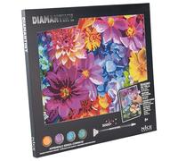 DIAMANTINY Level Up - QUADRO - Creative Art, Kit crea il Mosaico con i Numeri, Full Colors Fiori