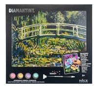 Diamantiny Level Up - QUADRO - Creative Art, Kit crea il Mosaico con i Numeri, Ninfee Bianche