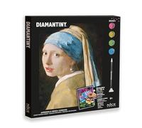 Diamantiny Level Up - QUADRO - Creative Art, Kit crea il Mosaico con i Numeri, Ragazza con Orecchino di Perla