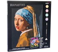 Diamantiny Level Up - QUADRO - Creative Art, Kit crea il Mosaico con i Numeri, Ragazza con Orecchino di Perla
