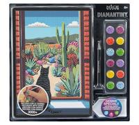 Diamantiny Level Up - Tropical Mood - Creative Art, Kit Crea Il Mosaico con i Numeri, Gatto con Cactus