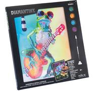 Diamantiny Rana con Chitarra Quadro su Tela con Numeri 32x30x2 cm