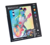 Diamantiny Rana con Chitarra Quadro su Tela con Numeri 32x30x2 cm