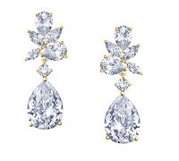 DIAMANTIO Orecchini a goccia eleganti pendenti a goccia con zirconia cubica marquise AAAAA placcato oro 18 carati con strass scintillanti per spose da sposa damigella d'onore matrimonio ballo formale