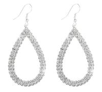 DIAMANTIO Orecchini pendenti a goccia con zirconi cubici e strass di cristallo, scintillanti orecchini a goccia color argento per donne, gioielli da sposa o da sera