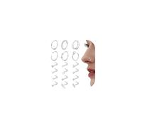 Diamday 18 Pezzi Piercing Naso Uomo Donna Acciaio Chirurgico 18G Ipoallergenico Argento Anelli Naso L e Con Zircone Opale Serpente Forme Geometriche per Narice Elice Trago Piercing Corpo Gioielli