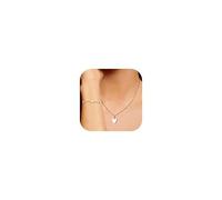Diamday 18K Placcato Oro Gioielli Paperclip Catena Collana Bracciale set Acciaio inossidabile impermeabile Collana ciondolo a cuore Fascino d'amore Bracciale d'argento Oro Gioielleria dell'amicizia