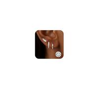 Diamday 3 Paia Orecchini Donna Argento 925 Piercing Orecchio Set Orecchini Cerchio Oro Anallergici Piercing Helix Trago Cartilagine Orecchino per Multi Piercing Cerchio Argento Oro