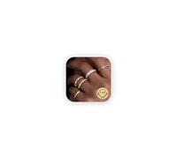 Diamday 5 pezzi anelli donna Anelli Impilamento Placcati Oro 14K Impermeabile Cubico Zirconia Pollice Anello Set Knuckle Finger Wedding Bands Promessa Donne Anello Con Scatola Gioielli