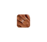 Diamday 5 pezzi anelli donna Anelli Impilamento Placcati Oro 14K Impermeabile Cubico Zirconia Pollice Argento Anello Set Knuckle Finger Wedding Bands Promessa Donne Anello Con Scatola Gioielli