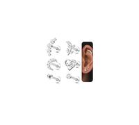 Diamday 6 Pezzi Di Orecchini A Lobo Knorpel con Filettatura Interna Cz A Forma Di Luna Cuore Foglia Per L'Elice Il Trago La Conchiglia Labret Monroe E Piercing Per Le Labbra