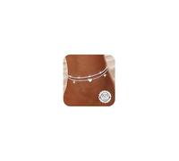 Diamday Cavigliera da Donna Argento 925 Bracciali Caviglia Argento Regolabile Delicato Cavigliere Impermeabile Cavigliera Gioielli CZ Cuore Perla Cavigliere a Strati per Donna