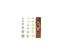 Diamday Orecchini Piercing Set Donna Uomo in Acciaio Chirurgico - Anallergici 5A Zircone Cubico Argento Oro per Helix Trago Cartilagine