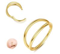 Diamday Tripla/Doppia Piercing Naso Anello - Acciaio Chirurgico 316L Clicker Septum Naso Piercing Cartilagine Elica Labbro Anelli Rook Daith Trago 18G 16G