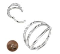 Diamday Tripla/Doppia Piercing Naso Anello - Acciaio Chirurgico 316L Clicker Septum Naso Piercing Cartilagine Elica Labbro Anelli Rook Daith Trago 18G 16G
