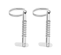 Diameter Boat Bimini Quick Release Pins with Cam and Spring, Marine Hardware, 316 Stainless Steel with Pull Ring 5x51mm 2Pcs Silver