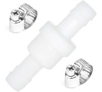 Diametro 10 mm Inline valvola di ritegno con 2 fascette stringitubo, antiriflusso per lavatrici, asciugatrici, per acqua, aria liquida carburante, gas
