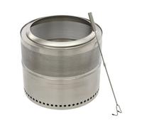 Diametro 50 cm, braciere portatile per campeggio con supporto, borsa per il trasporto e gancio per il fuoco, pieghevole in acciaio inox, design a doppia parete, fornello da campeggio portatile per