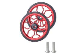 Diametro di 80mm per il peso leggero 80mm della lega di alluminio della | Lega e miscela di gomma, alta resistenza alla compressione, portante, adatto per Brompton 3Sixty (rosso)