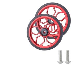 Diametro di 80mm per il peso leggero 80mm della lega di alluminio della | Lega e miscela di gomma, alta resistenza alla compressione, portante, adatto per Brompton 3Sixty (rosso)