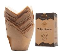 Diametro Inferiore 6 cm Pirottini per Muffin Carta Tulipano Grandi,100 Pezzi,Pirottini per Muffin Carta Naturale,per Feste & Natale,Grande Dimensione