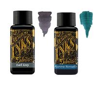 Diamine Inchiostro per penna stilografica, 30 ml, 2 bottiglie Earl Grey & Aurora Borealis