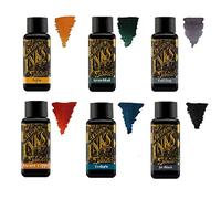 Diamine Inchiostro per penna stilografica, 30 ml, colore base, 6 x bottiglie - Sepia, Green Black, Earl Grey, Ancient Copper, Twilight, Jet Black