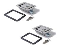 DIAMOEN 2PCS acciaio inox Paddle serratura di portello Fermo Maniglia con chiave per il rimorchio del camion Caravan