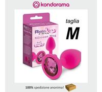 Diamond anal plug stimolatore anale medio taglia M in silicone rosa con gioiello