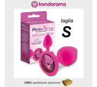 Diamond anal plug stimolatore anale medio taglia S in silicone rosa con gioiello