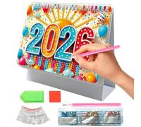 Diamond Art Calendar 2026 | Calendario per scrivania in piedi Diamond fai | Calendari scrivania di pittura arte 3D diamanti | Creative Funny 2026 Diamonds Painting Desk Calendars Ornment forginner
