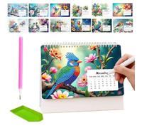 Diamond Art Calendar, DIY Rhinestone Schedule Board, 2027 Table Planner with Sparkling Layout Design, Artistic Monthly Calendar with Premium Finish, Office Home Planning Companion for Students