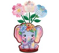 Diamond Art Desk Calendar 2026-2027 DIY, Diamonds Painting Calendar Wooden Desk Calendars, 5d Diamond Art Painting Craft Kit Desktop Planner for Home Office