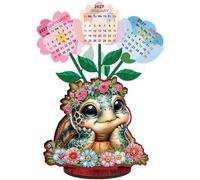 Diamond Art Desk Calendar 2026-2027 DIY, Diamonds Painting Calendar Wooden Desk Calendars, 5d Diamond Art Painting Craft Kit Desktop Planner for Home Office