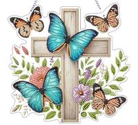 Diamond Art Hanging Kits for Adults with Chain, Easter Theme DIY Rhinestone Diamond Window Pendants Double Sided Print Single Side Drill Crystal Painting Ornament Hanging Home Wall Decor