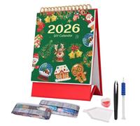 Diamond Art Painting 2026 Desk Calendar, Standing Gem Monthly Desktop Calendar with Task Manager, Create Gem Art Painting Calendars, Home Offices Planning