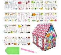 Diamond Art Painting Calendar, 5D DIY Diamond Painting Calendar Kit Partial Drill Shiny Rhinestones Decor Calendars Crystal Embellishments Desk Calendars Kit for Wedding Birthday Holiday