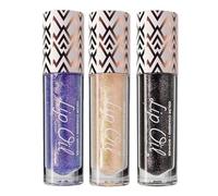 Diamond Black, Black Glitter Diamond Lip Gloss, Glitter Liquid Color Changing Lipsticks, Magic Color Changing Lip Oil, Long Lasting Moisturizing Non-sticky (01+03+06)