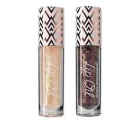 Diamond Black, Black Glitter Diamond Lip Gloss, Glitter Liquid Color Changing Lipsticks, Magic Color Changing Lip Oil, Long Lasting Moisturizing Non-sticky (01+05)