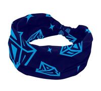 Diamond Blue - Fascia larga per capelli da donna, elastica, antiscivolo, annodata, per sport, allenamento, accessori per capelli