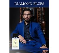 DIAMOND BLUES di SANGADO, Profumo per Uomini, Lunga Durata 8-10 ore, Fragranza Lussuosa, Aromatico Fougère, Preziose Essenze Francesi, Extra-Concentrato (Eau de Parfum), Maschile, 50 ml
