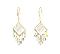 Diamond Box Cat Eye Stone Gancio per le orecchie, orecchini lunghi con nappe, accessori versatili e delicati, adatti per le donne da indossare alle riunioni di pendolarismo quotidiane