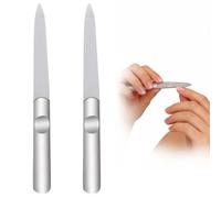 Diamond Deb Set di Lime per Unghie - 2 Pezzi in Acciaio Inox Rivestito Doppio - Lime Professionali per la Cura dei Piedi