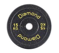 Diamond [Disco Bumper Training Crumb Rubber 50 Mm Riciclato] Bumper Plate Piastra In Gomma Riciclata - 5/10/15/20/25 Kg Dischi Per Bilanciere Olimpico Home Gym Palestra (15 kg)